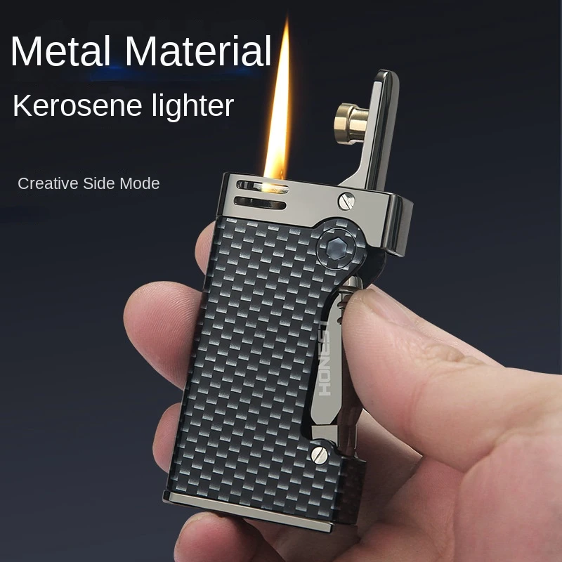 Retro Unique Luxury Kerosene Gasoline Lighter Metal Flint Vintage Cigarette Windproof Lighter Smoking Accessories Gifts for Men