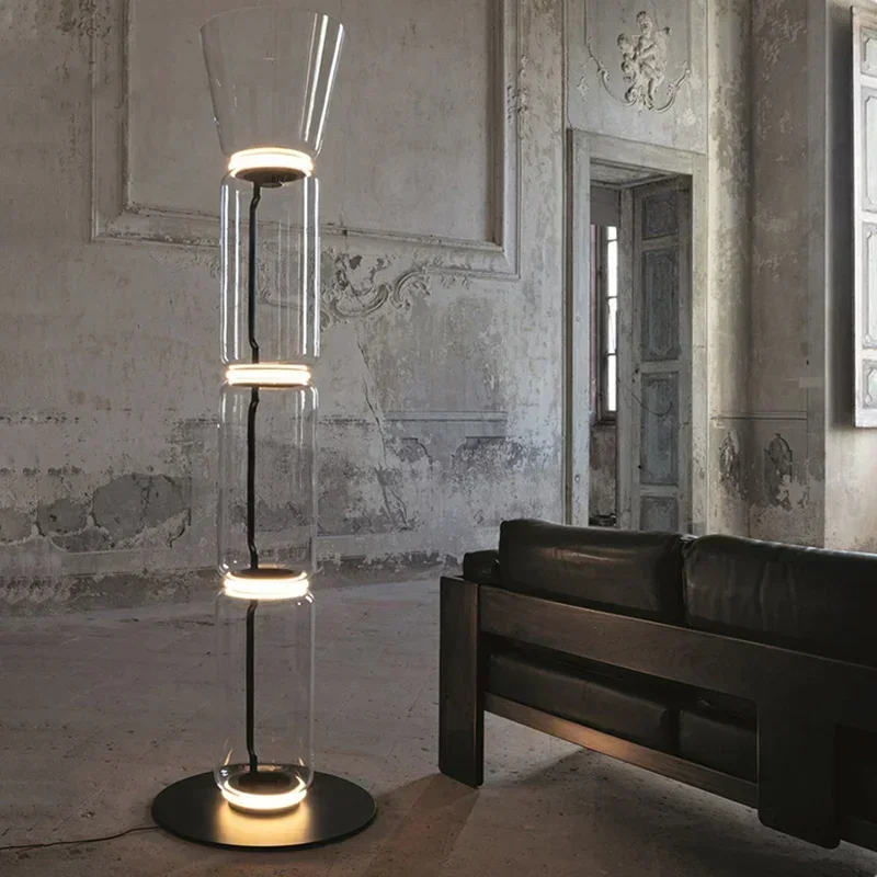 

Hot SalesL5102 Modern American Glass Shade Style Home Decorative Rechargeable Led Floor Lamp For Bedroom