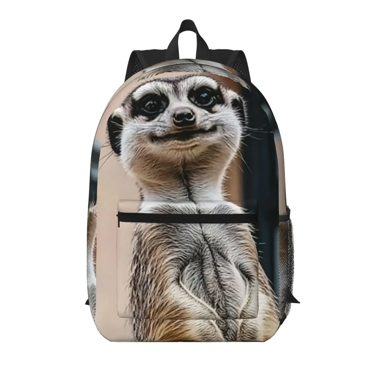 Adorable Meerkat Realistic Student Backpack School Bag Hiking Travel Daypack for Men Women Bookbag Shoulder Bags