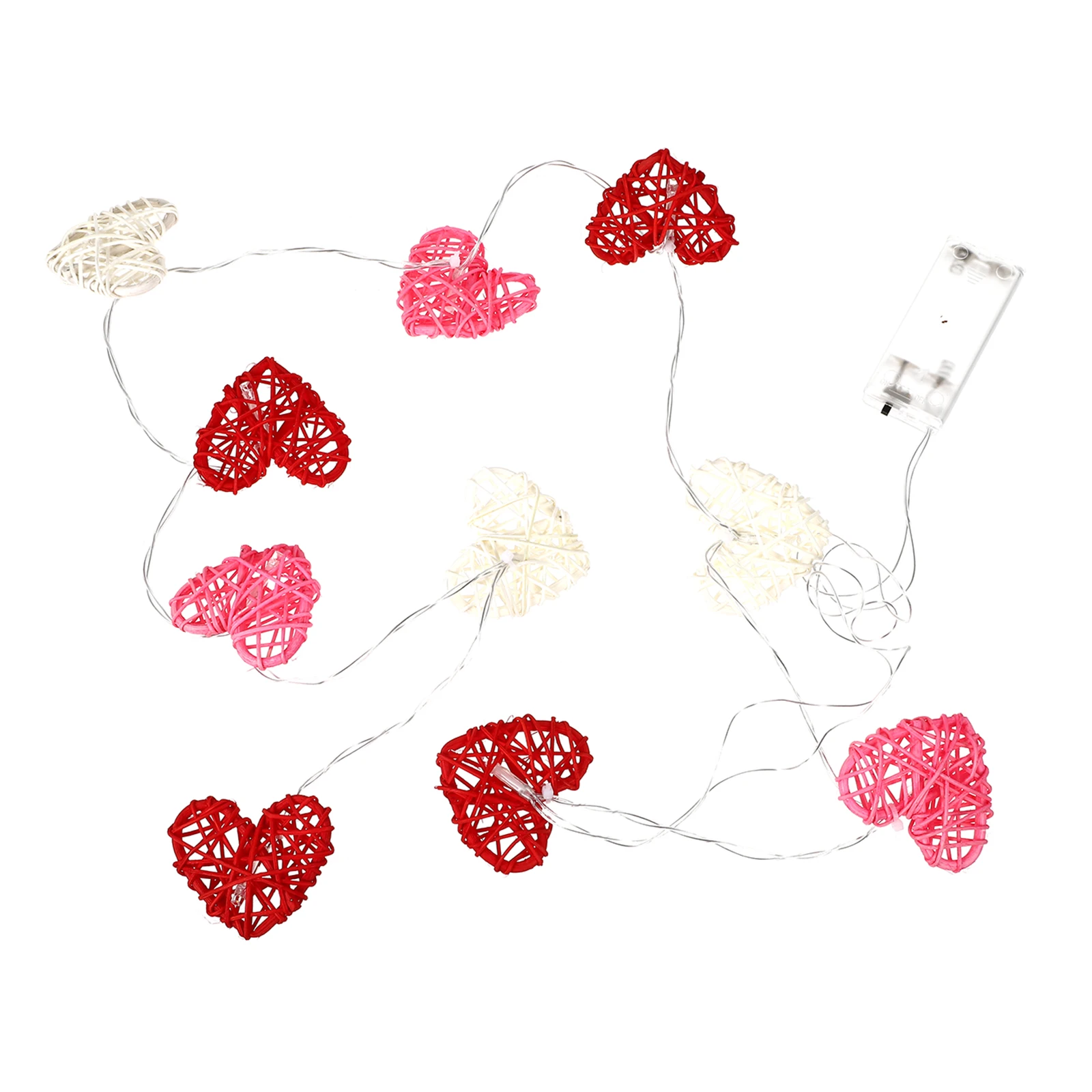 

Heart-shaped Rattan LED String Lights 1.8m 10 Bulbs -powered Warm Decorative Party Wedding