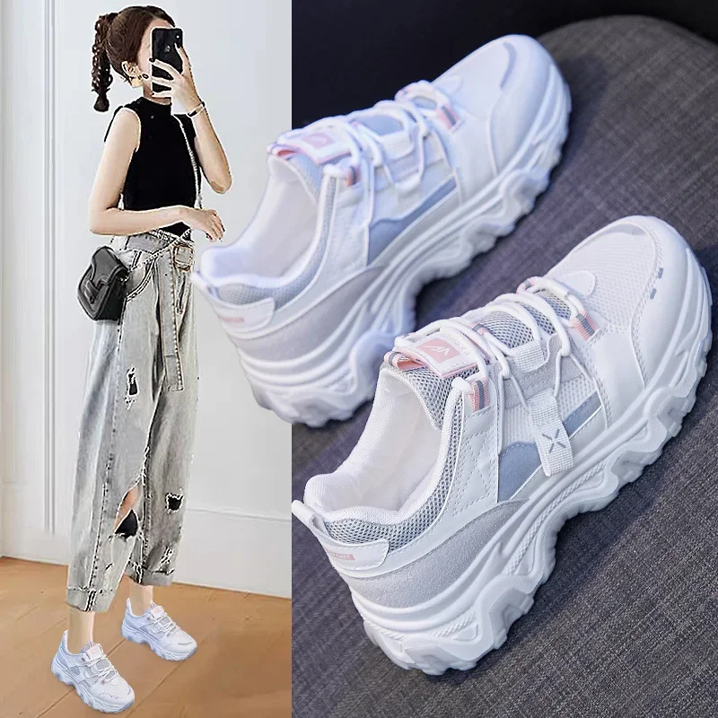 Women's Shoes 2021 New Breathable White Platform Sneakers Women Trainers Slip on Vulcanized Shoes Women Trainers Casual Flatsst5