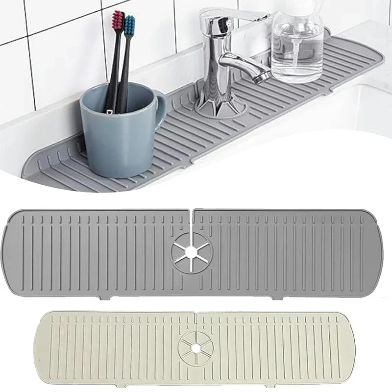 Sink Splash Guard Faucet Mat Handle Drip Catcher Tray Multipurpose for Kitchen Dish Drying Mats Bathroom Countertop Protector