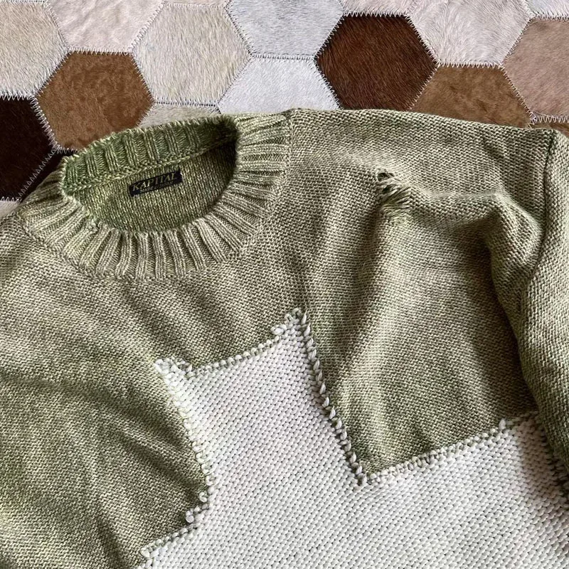 KAPITAL Hirata Kazuhiro Sweater Rajutan Pola Silang untuk Pria dan Wanita Pullover Produk Baru