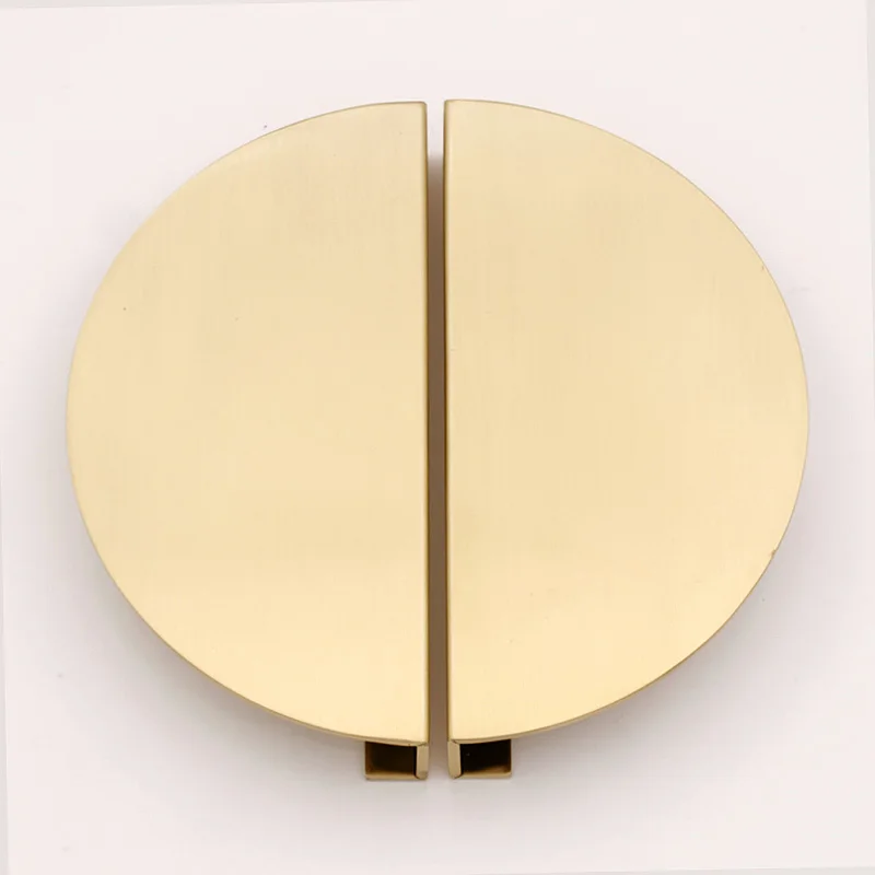 둥근 반원형 단단한 황동 캐비닛 손잡이, 서랍 가구, 찬장 옷장 손잡이, 책 캐비닛 문 당기기, H65, 2 개/세트