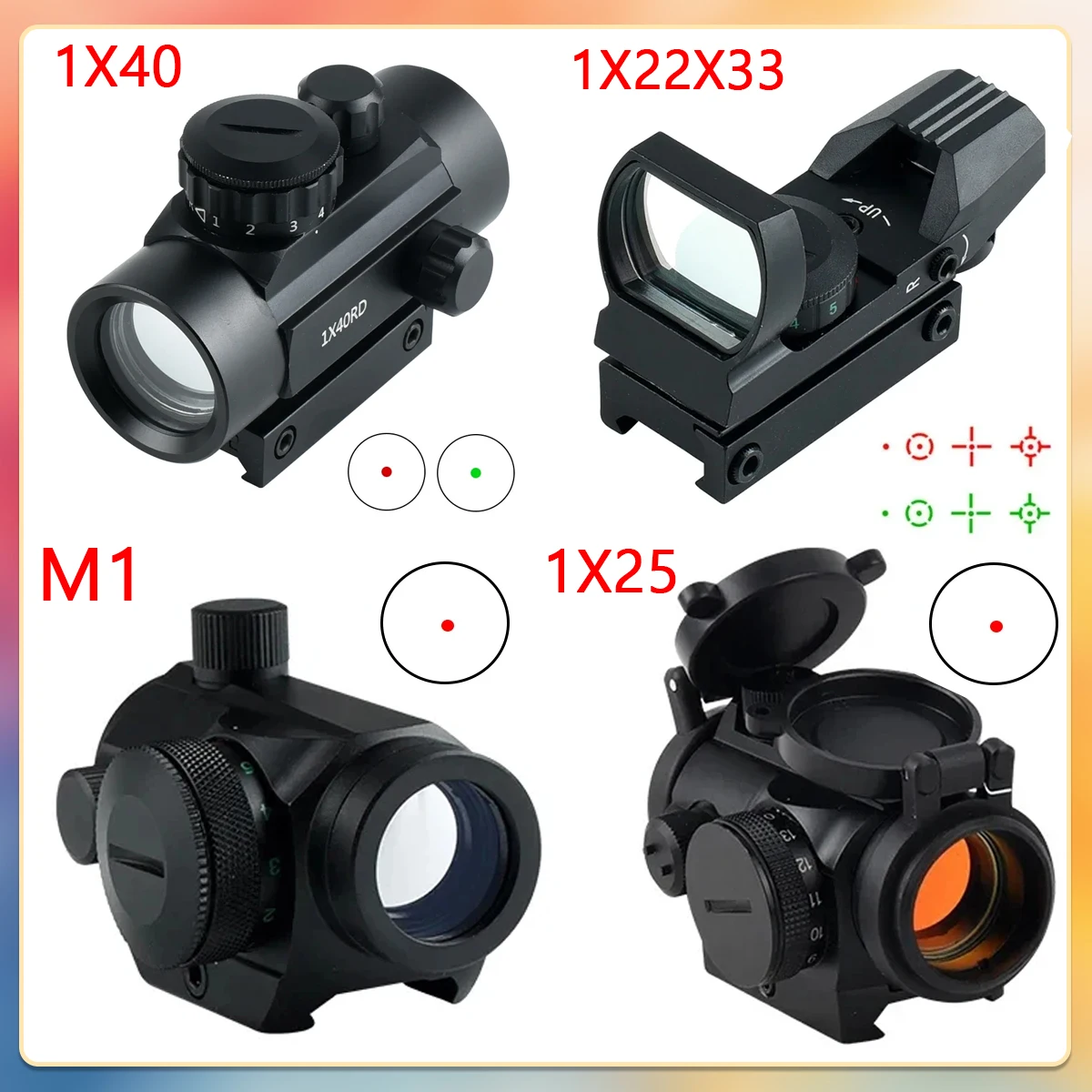 Crossbow Scope Sight - Mira Táctica de Punto Rojo 1X22X33,