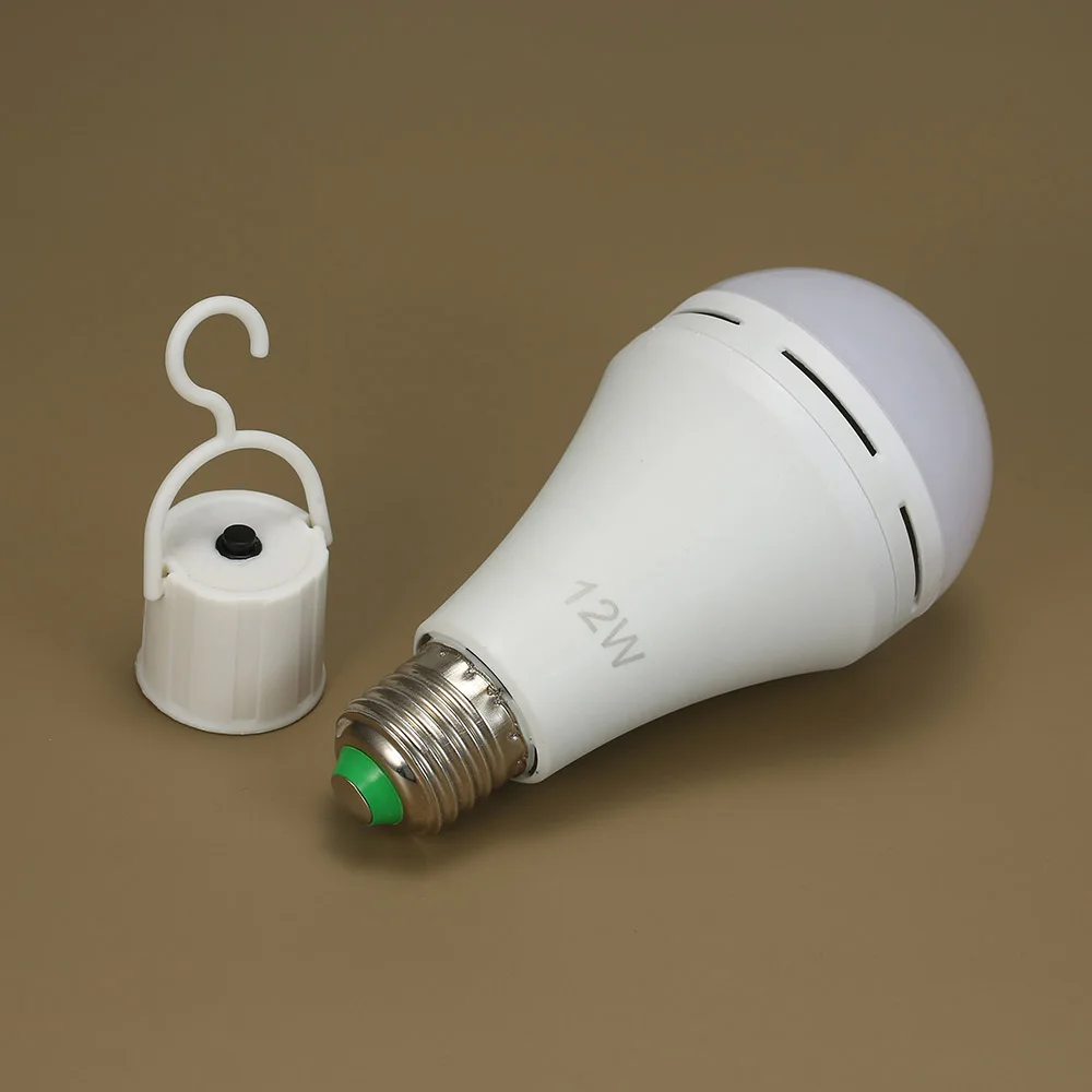 

1pcs Multifunctional Rechargeable 12W Emergency LED Light Bulbs 60W Equivalent 6000K Bright Outdoor Hanging Lamp Lights