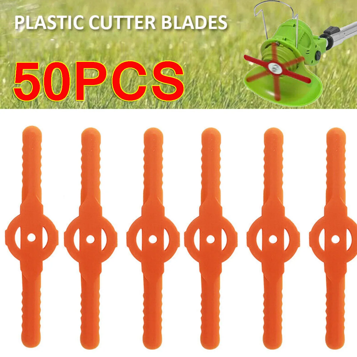 

50x Red Plastic Cutter Blades For Lawn Mower Electric Cordless Grass Trimmer Brush Cutter Tool Garden Cutting Head Blade Cutting