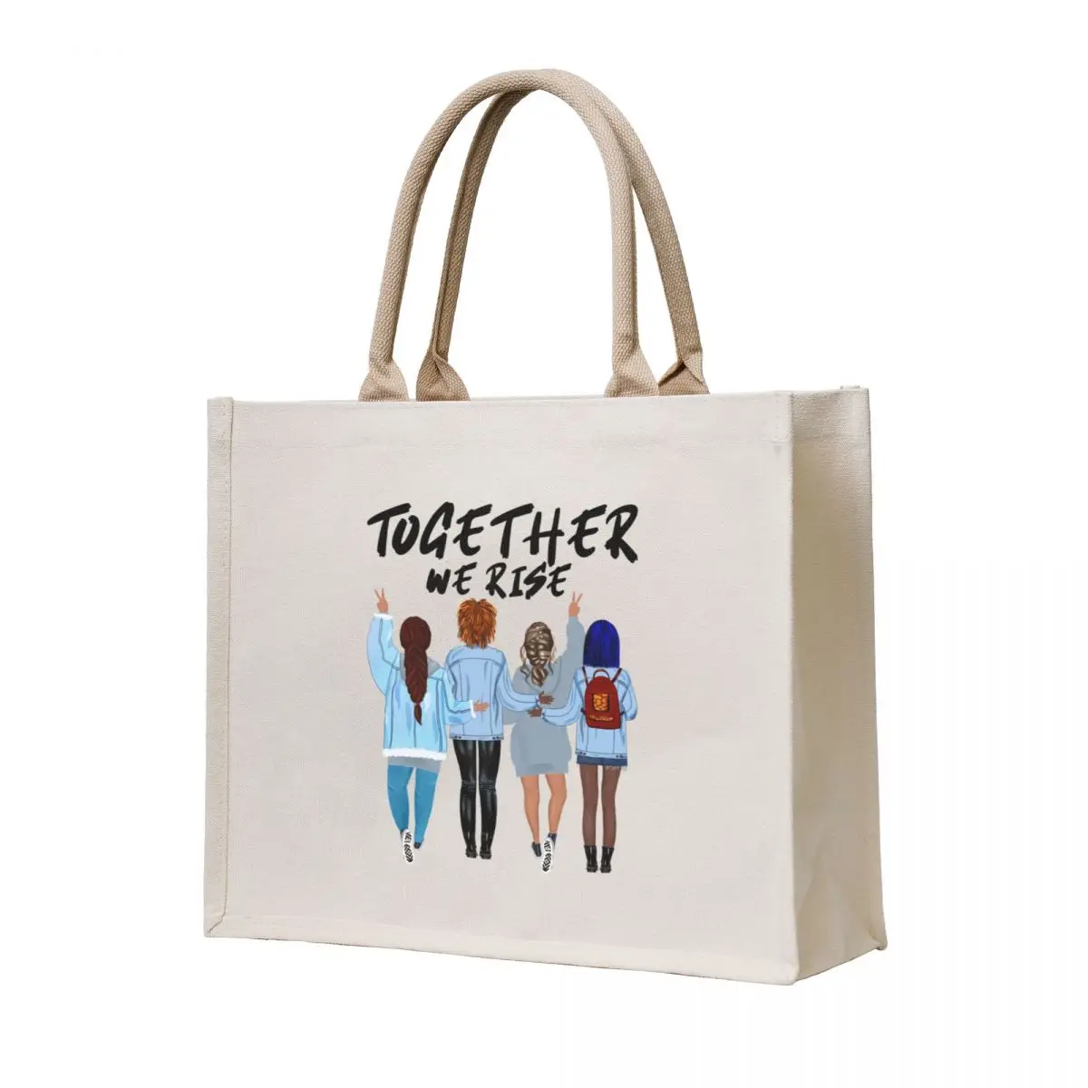 

Together we rise girlfriends design Tote Bag bag for beach Women's handbag personalized tote Shopper handbag