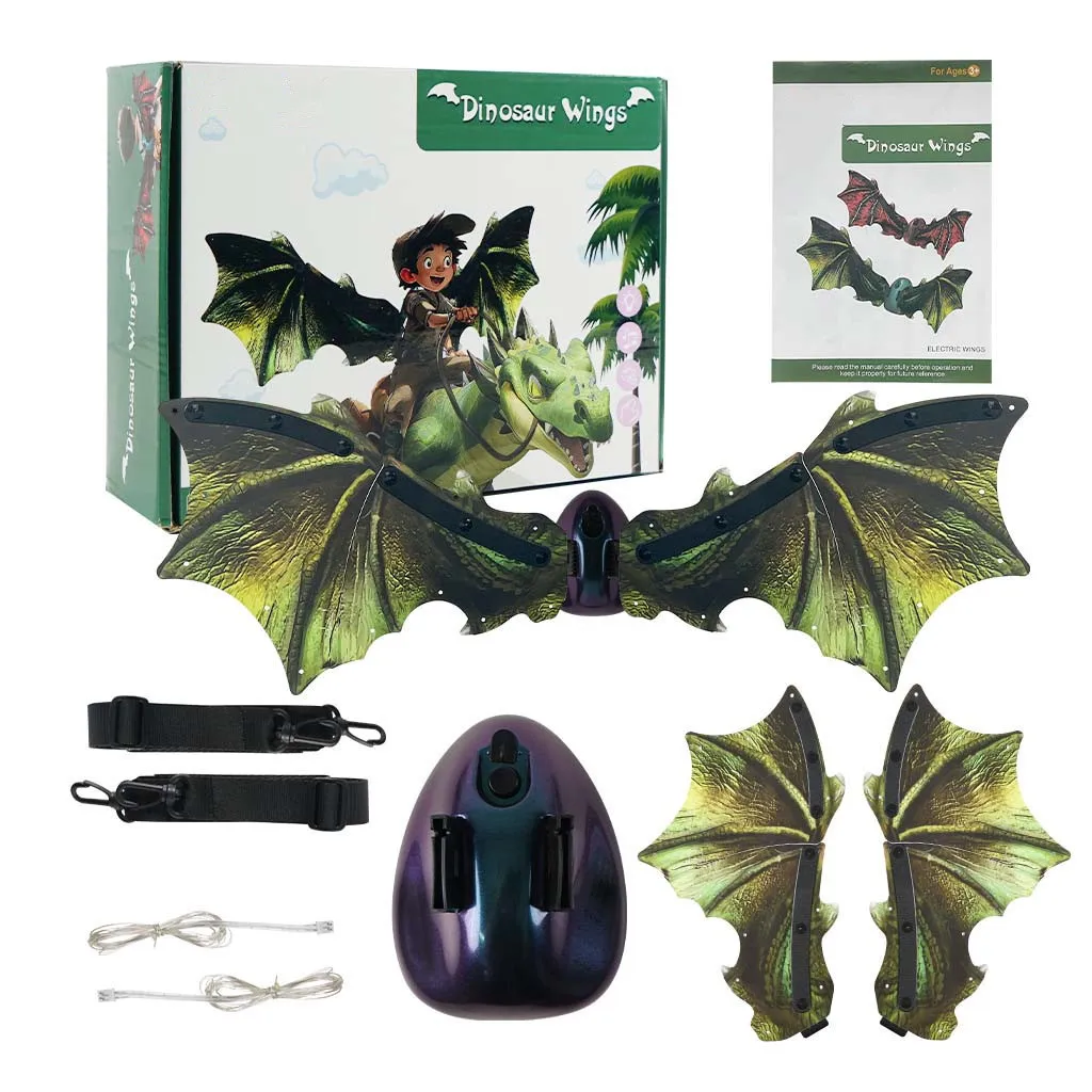 Dinosaurier Elektrische Flügel Bewegen, Halloween Cosplay Kostüm Requisite Schmetterlingsflügel Glühen, Rückendekoration Spielzeug, Jungen Mädchen Geburtstagsgeschenk