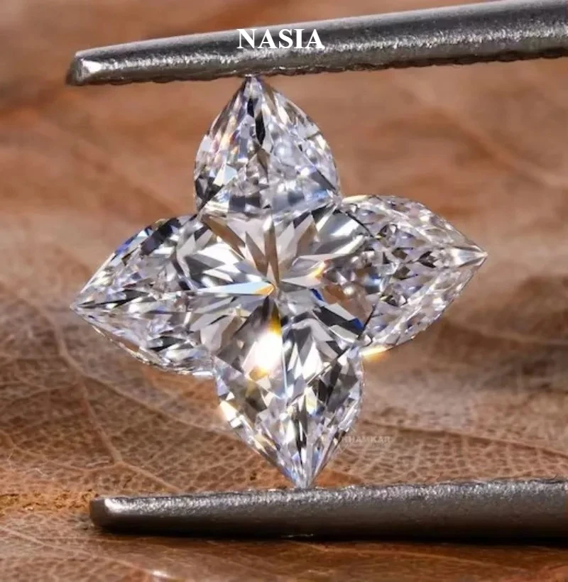 NASIA Flower Shaped Clover Cut Lab Grown Diamonds 53 Facets 1ct 1.5ct 2ct 3ct 10ct Lab Created Diamond Wholesale Price 2026