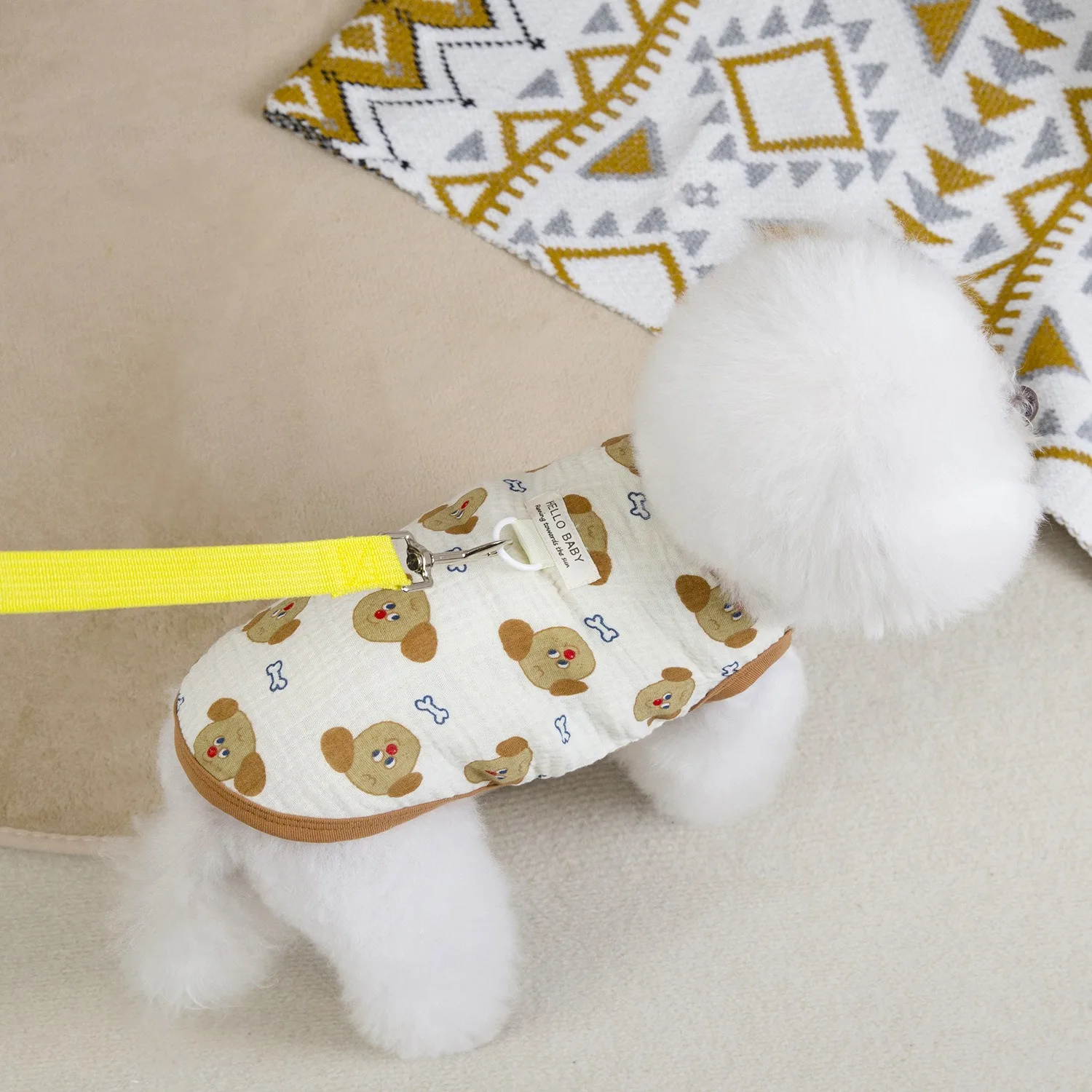

Soft Pet Vest Cartoon Dog Clothes Cat Small Dog Bear Full Print Pullover Bichon Sleeveless T-Shirt Maltese Two Legs Clothes