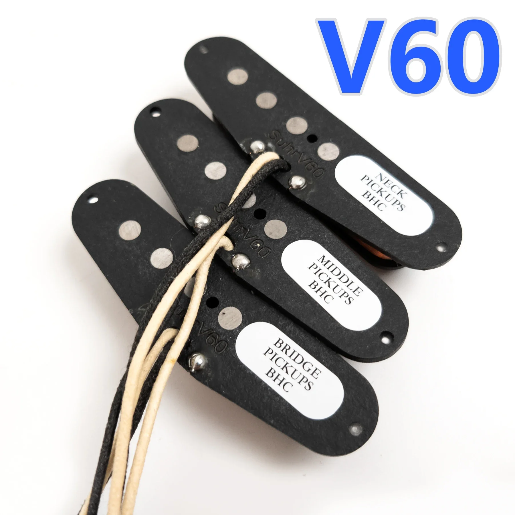 

V60 Набор звукоснимателей с одной катушкой в винтажном стиле Alnico 5 SSS Набор звукоснимателей с интервалом 52 мм, прозрачный теплый тон для обновления Blues Rock ST