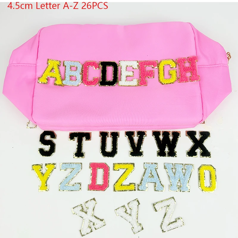 4.5cm Embroidered Self Adhesive Letter Patch A-Z- 26pcs Color Cloth Patch Personalized DIY Design Luggage Accessories Clothing