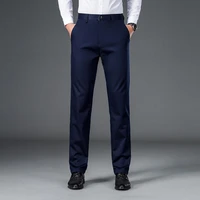 Men's lightweight business casual pants with micro elasticitymen's quick drying pantsnew straight leg office black deep bluepant 2