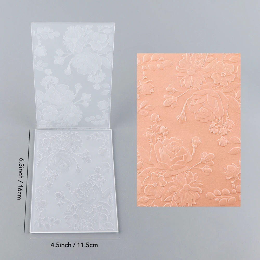 Rose Bush 3D Embossing Folder Texture Fades Background Template for Card Making Scrapbooking Paper Craft Album Stamps