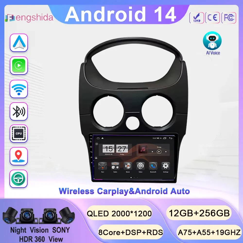 Android 15 Car Radio For Chevrolet Spark Matiz LT 2010-2017 Carplay Auto Multimedia Video Player GPS Navigation Head Unit Stereo