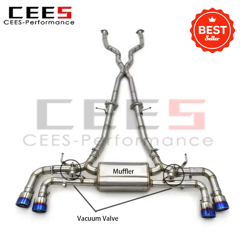 

Cees Catback выхлопная система для Lexus LC500 LC500H 3,5 V6 2018-2022 Valvetronic звукопроизводительный клапан из нержавеющей стали с глушителем