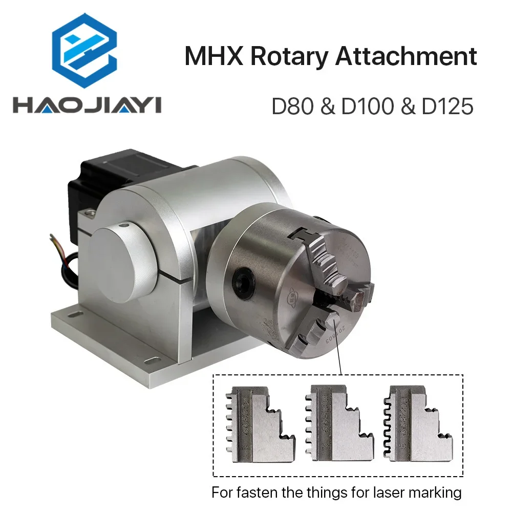 Rotary Engraving Attachment with Chucks Max Dia. 80 100 125mm for Laser Marking Machine