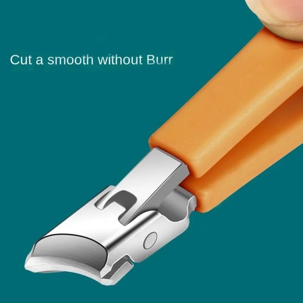 Tagliaunghie inclinato antispruzzo con ampia apertura della mascella Lama obliqua Tagliaunghie curvo durevole Strumenti per manicure in acciaio inossidabile