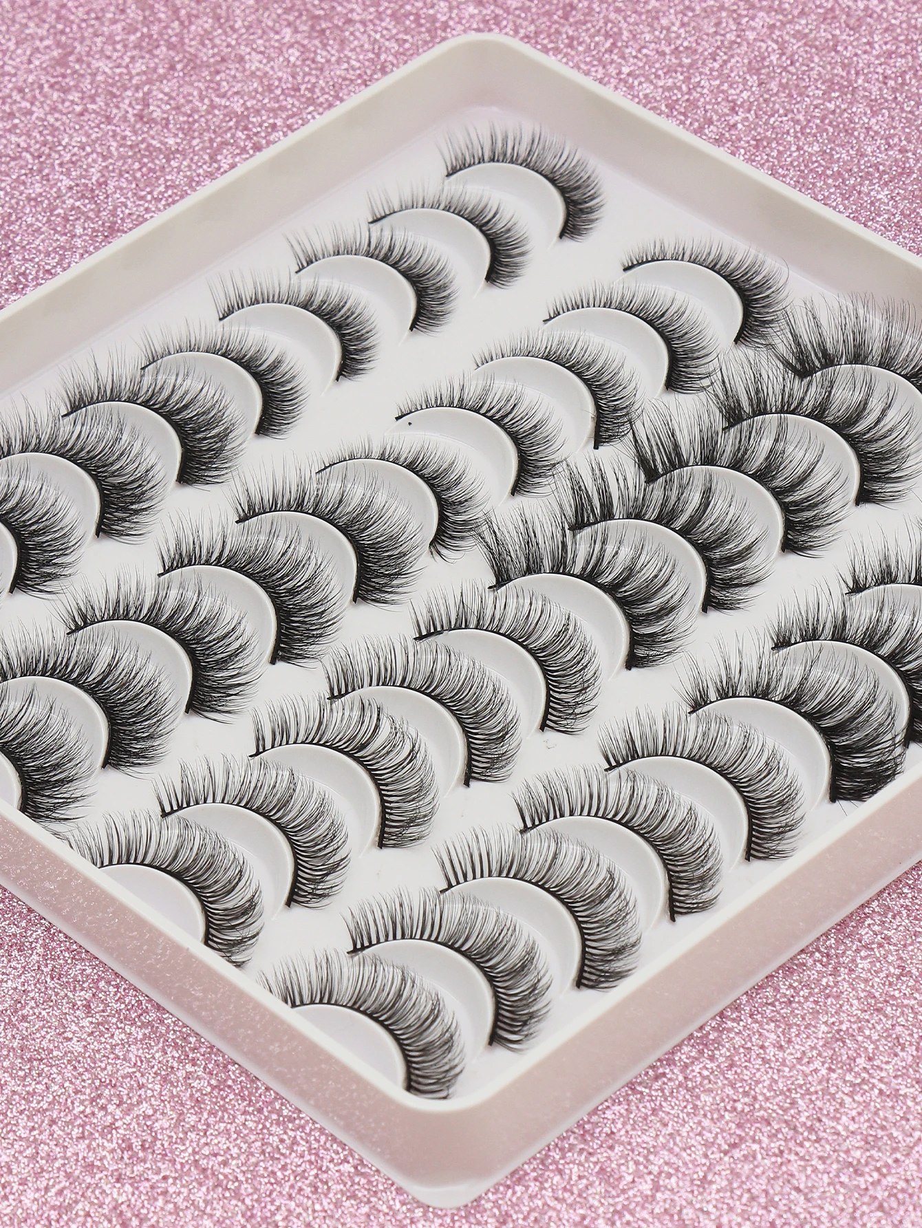 20 paar wimpers in gemengde stijl, zacht 3D nep-nertsbont, krullende make-uptool