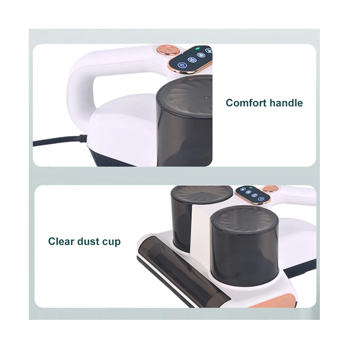 مكنسة كهربائية للسرير، مكنسة كهربائية، نسخة مطورة، فرشاة دوارة مزدوجة لكوب الغبار، تقنية التسخين العالي (قابس الاتحاد الأوروبي)