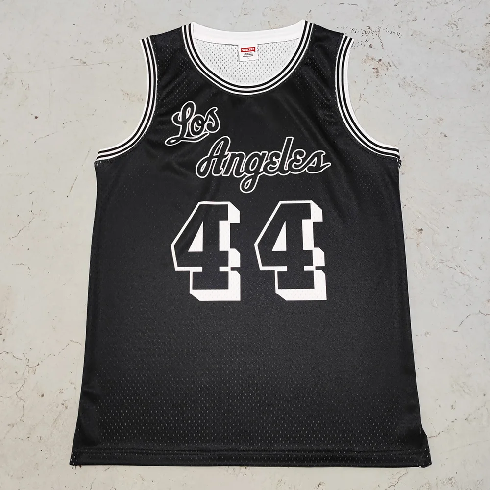 Trillest R.I.P. Los Angeles 44 Jerry West maglia pesante stampa digitale Paisley Urban Edition maglie da basket personalizzate