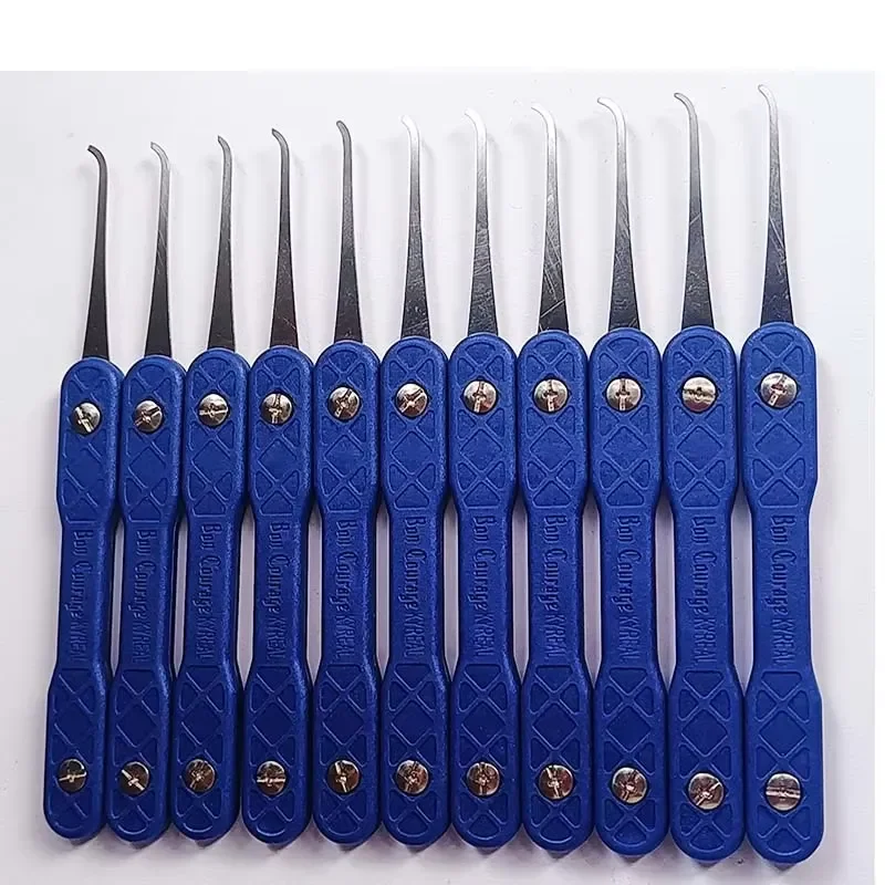 New Arrival Bon Courage Kyreal Blue Handle 11PCS Hooks Stainless Steel 0.4MM Thickness Plug 7 Tension Tool Lock Pick Set