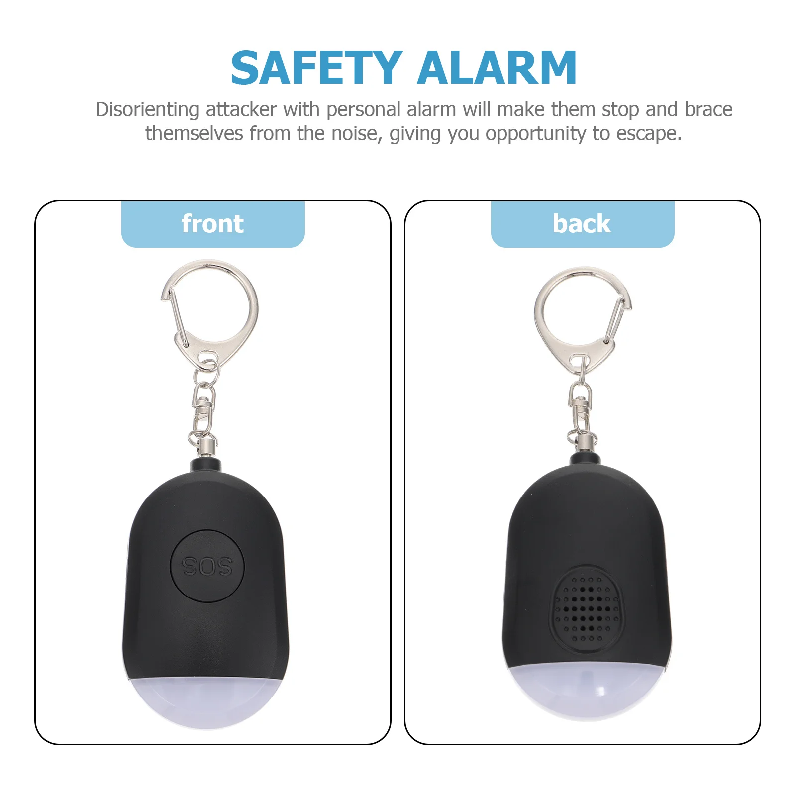 1Pcs Personal Security Alarm Portable Emergency Alarm Keychain Loud Sound LED Light for Night Safety