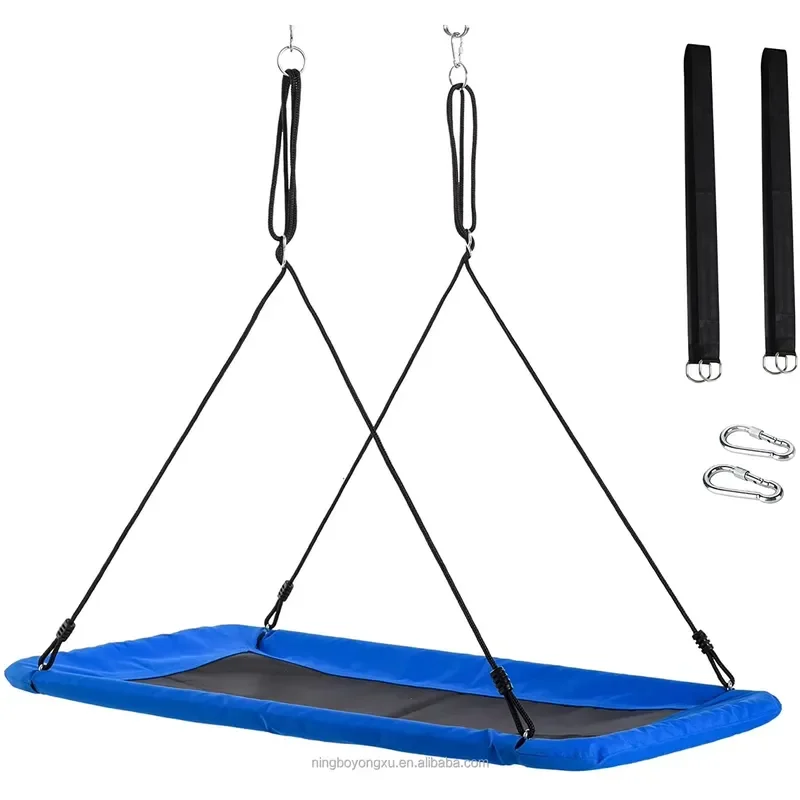 New Custom Color Rectangular Outdoor Swing for Backyard Yard Tree Hanging Rope Seat for Adults and Children