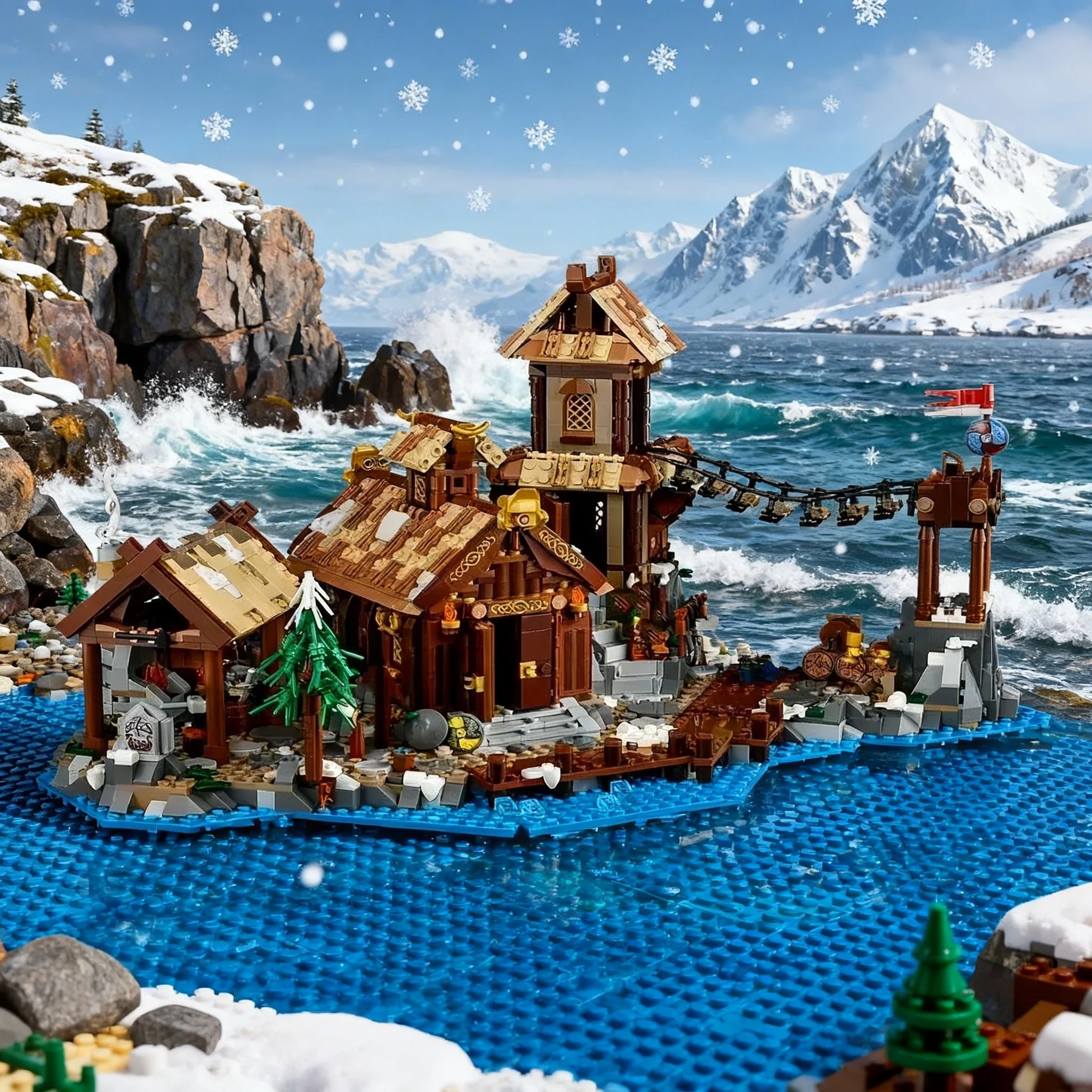 

2026 New Village creative Toy series building Blocks Educational Toy Gifts for men and women DIY holiday party gifts