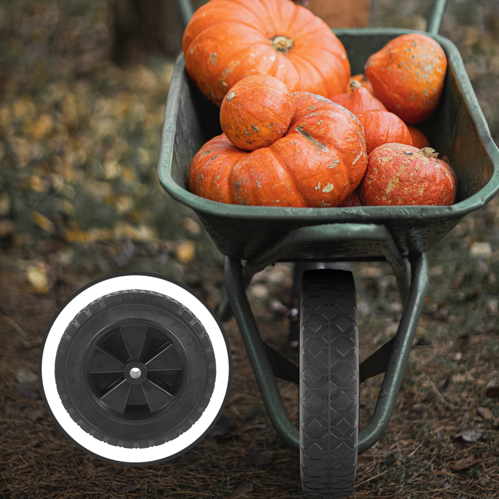 

Rubber Caster Garden Cart Hand Truck Replacement Durable Wheelbarrow Wheel Mute Trailer Wheel For Lawn Mower Wagon