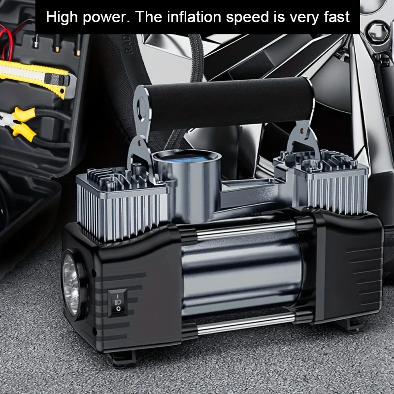 Car Tire Air Pump Wired Inflator. Digital Display Inflator. Emergency Light. High Power High Pressure Air Pump