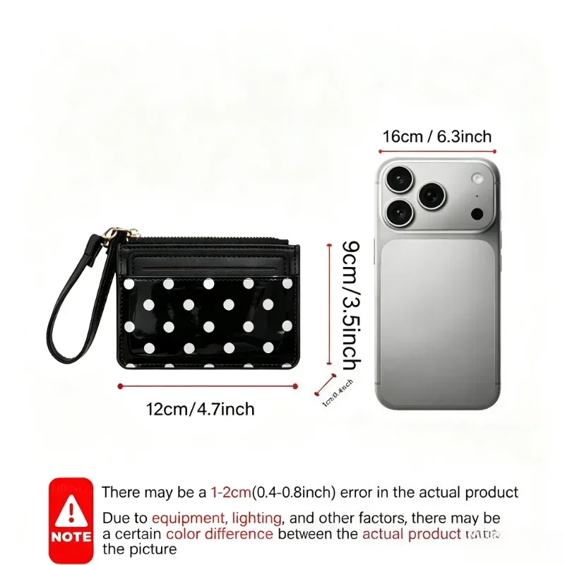 Women Polka Dot Pattern Wallet Mini Wallet Slim Credit Card Holder Multi Card Slots Small Wallet Card Case for Daily Commute