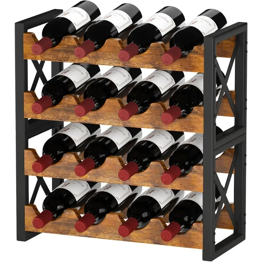 

2-in-1 Wine Rack Countertop,Small Organizer Holder, Wooden Wine Rack Inserts for Cabinet, Stackable for Kitchen,Home Bar