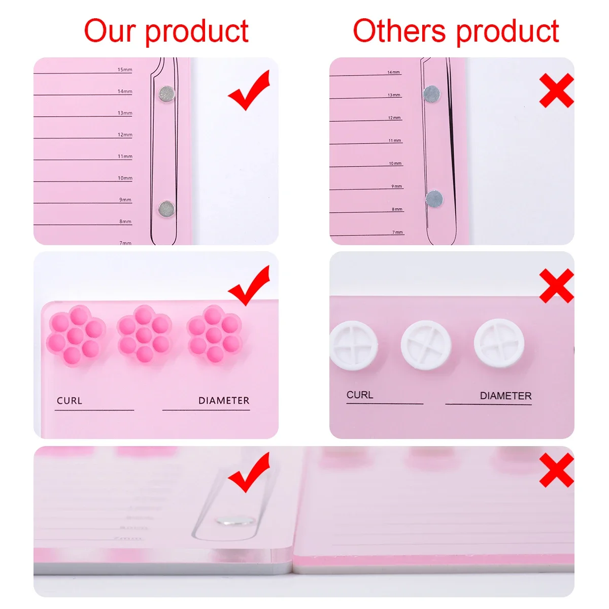 Wimpernverlängerung Skala Halter Großhandel Magnetisches Acryl Lash Board mit Kleber Palette Tasse Falsche Wimpern Pad Make-up-Tools