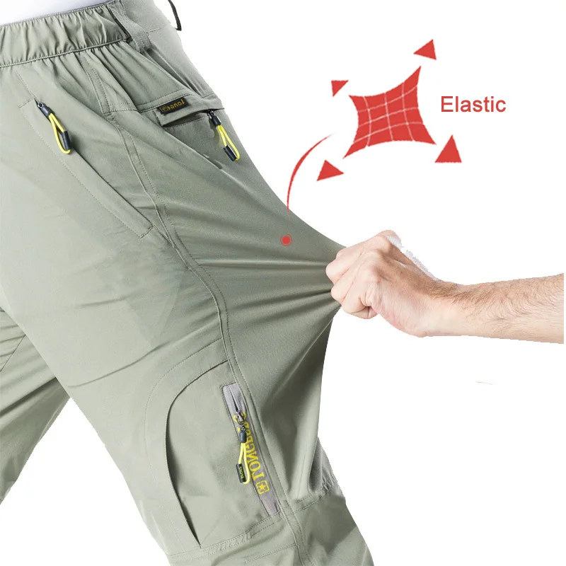 

Men Spring Stretch Waterproof Casual Pants Summer Breathable Quick Dry Outdoor Male Hiking Camping Tactical Cargo Long Trousers