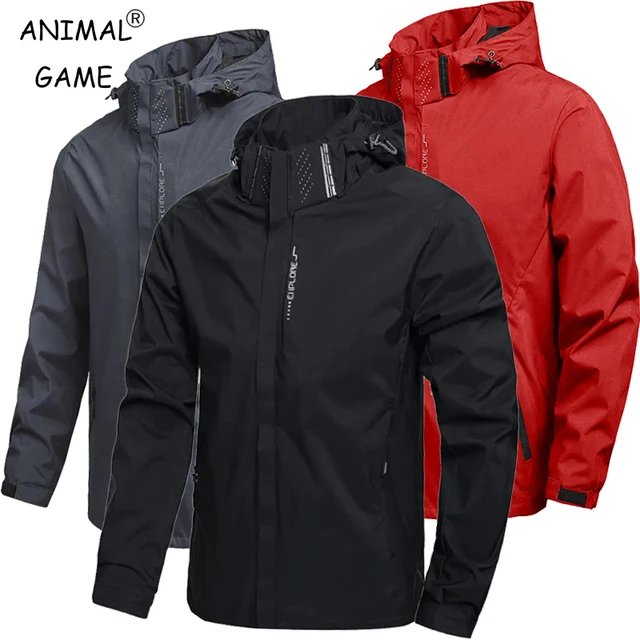 Capa de chuva impermeável ao ar livre masculina leve com capuz streetwear caminhadas jaqueta à prova de vento escalada jaquetas ao ar livre