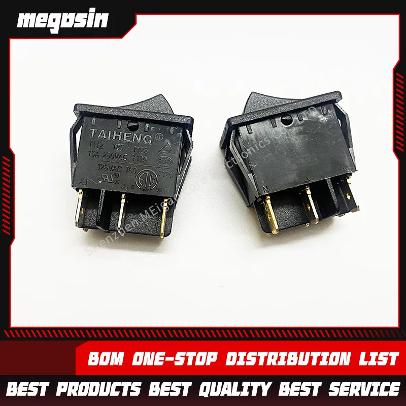 5pcs/lot Dual-channel dual-connection six-pin two-speed boat-shaped switch dual-position control switch 15A 250V