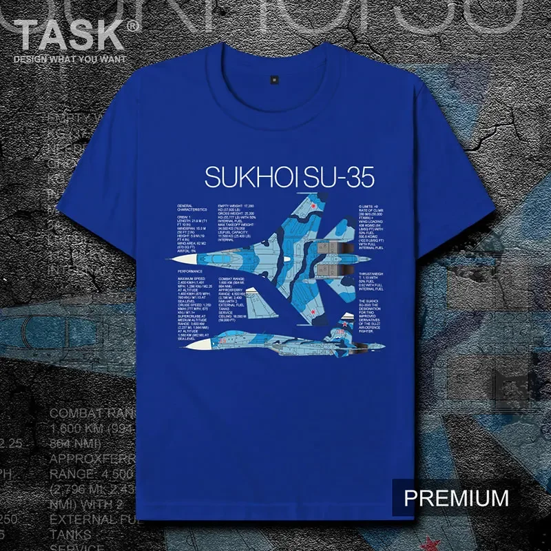 Russian Sukhoi Su-35 Super Flanker Heavy Fighter T-Shirt 100% Cotton O-Neck Summer Short Sleeve Casual Mens T-shirt Size S-3XL