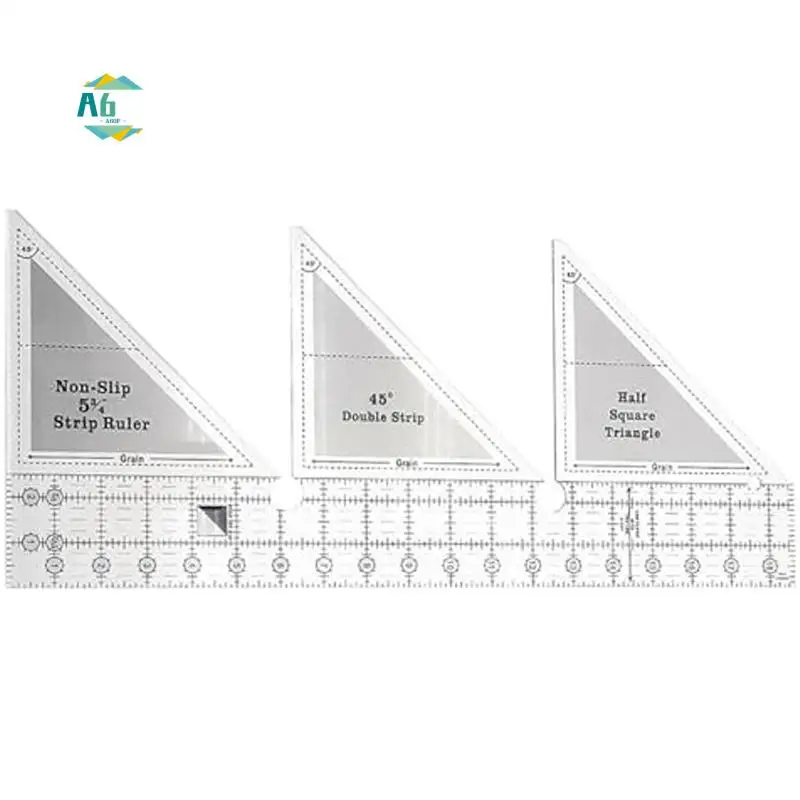 A60F-4PCS Quilting Rulers,Shaped Acrylic Sewing Ruler Quilting Templates,Sewing Ruler Ruler For DIY Crafts 6-18 Inch