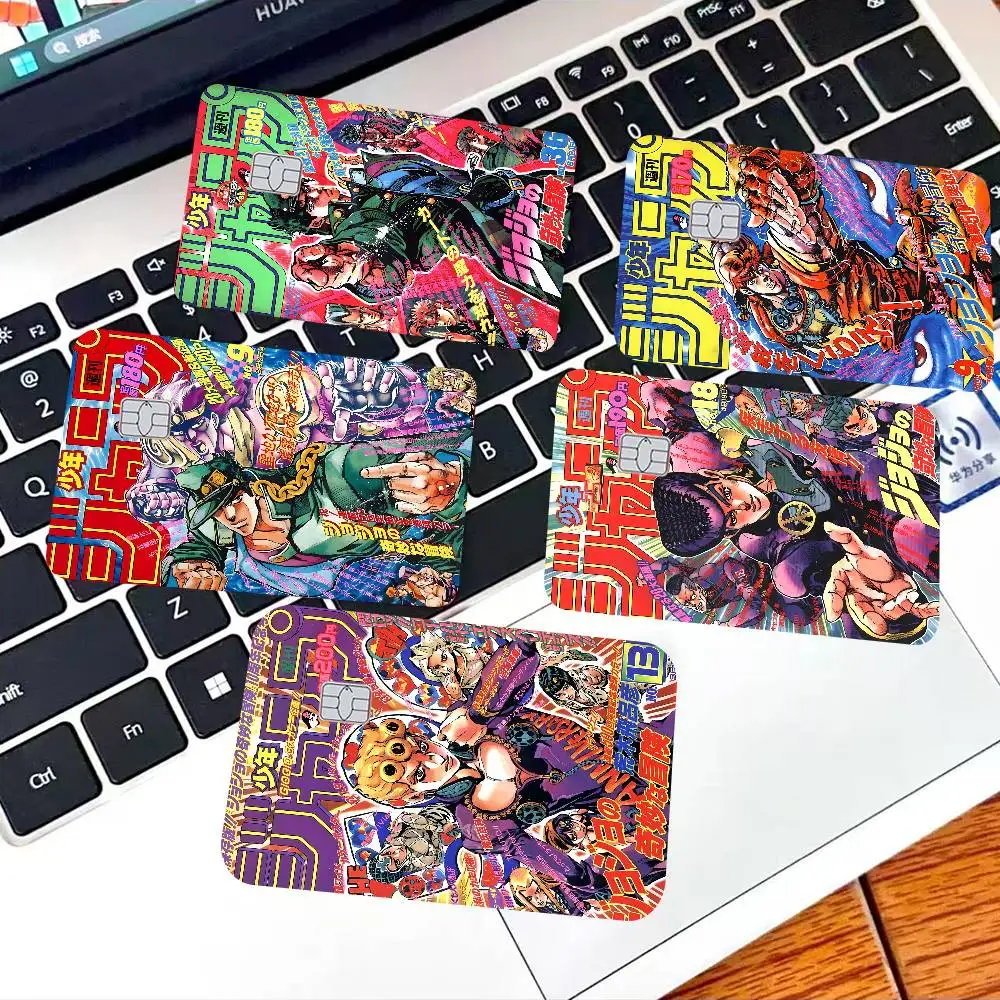 Anime JoJos Bizarre Adventure Retro Credit Card Skin Stickers No Adhesive Residue Water Proof for Credit Card Subway Access Card