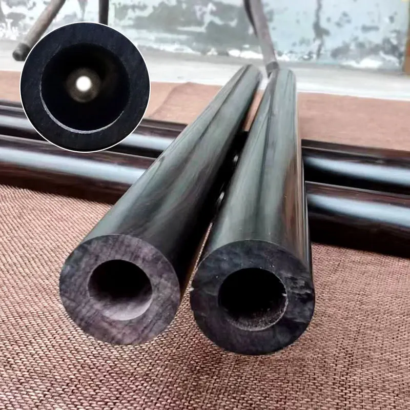 Black Ebony Hollow Wood Tube Cylindrical Through Hole Log Material DIY Flute Xiao Making Blank Custom Drilling Available