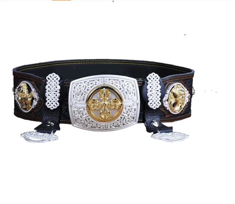 

Mongolian Men's Belt, Ethnic Mongolian Robe, Tibetan Stage Performance Accessories