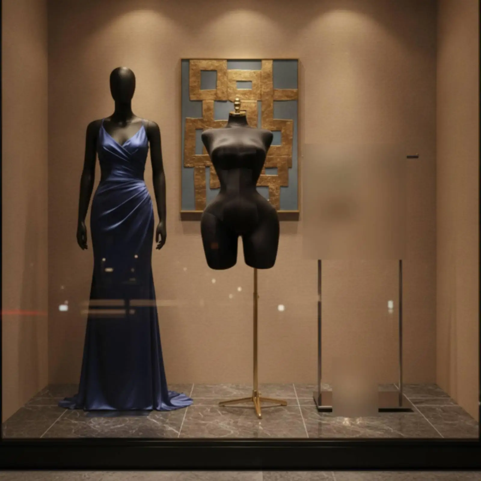 Female Torso Mannequin Contoured Mannequin with Metal Stand Profile Dress Form