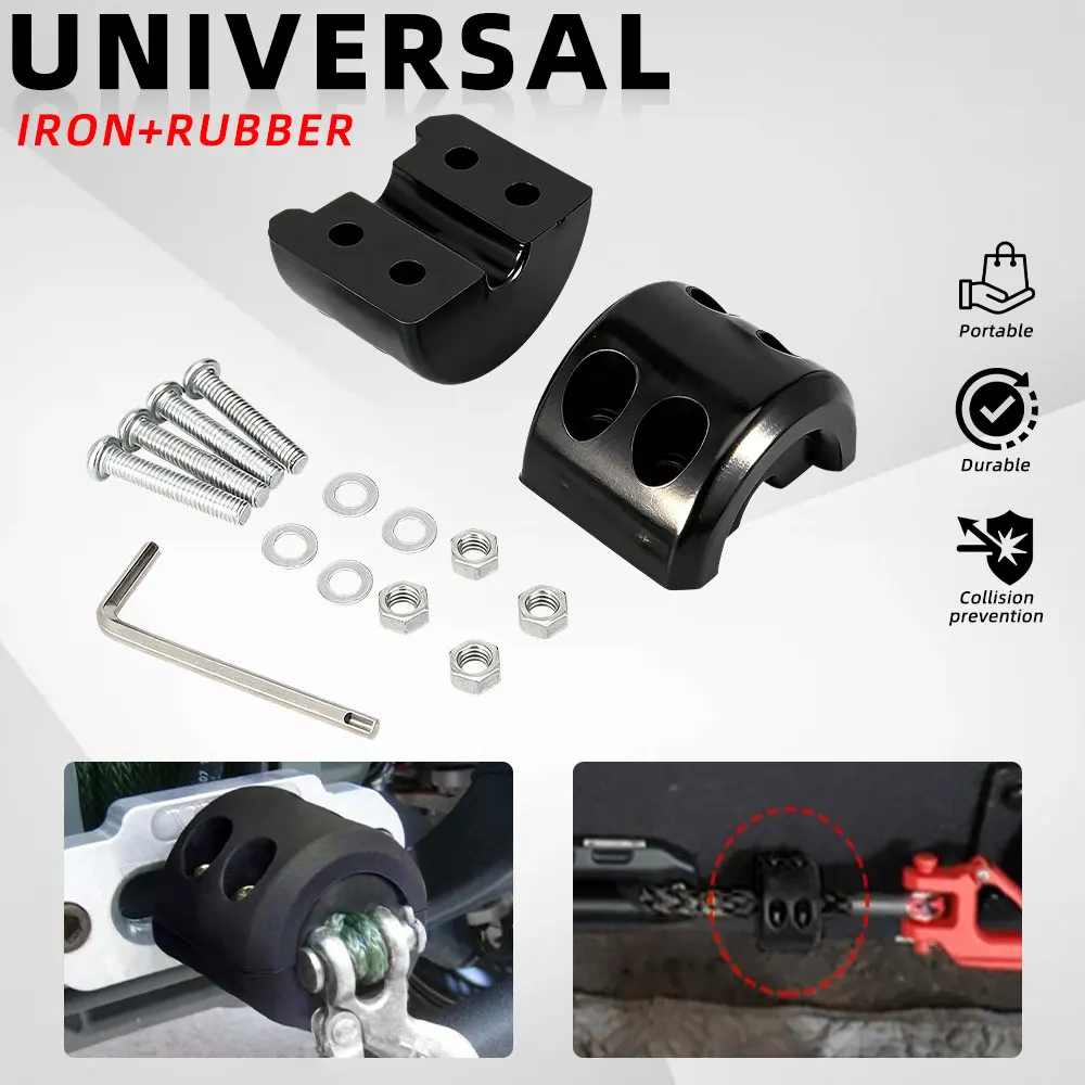 Motorcycle Winch Cable Hook Stopper Rubber Winch Rope Winch Accessories for Universal Auto Offroad ATV UTV Accessories Parts