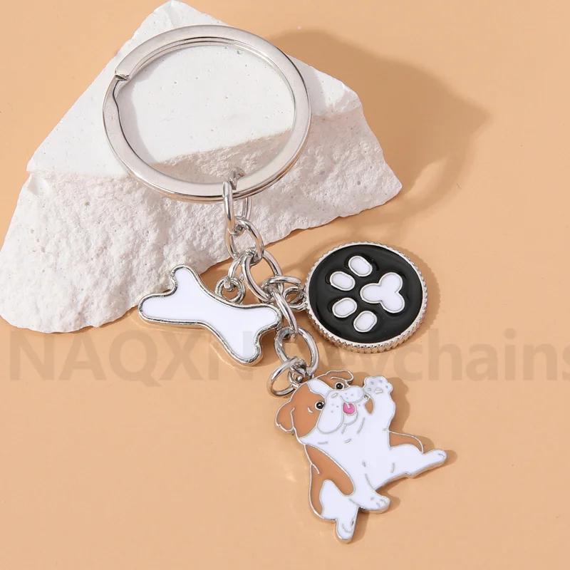 Lovely Bone Dog Keychain Cute Pet Animals Claw Key Ring For Women Men Birthday Gift Bag Decoration Handmade Diy Jewelry Set