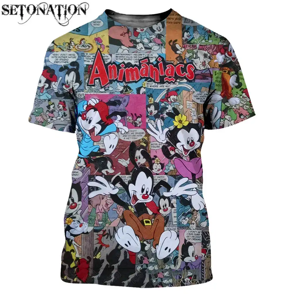 Animaniacs customize men women New fashion cool 3D printed t-shirts Harajuku style tshirt streetwear summer tops