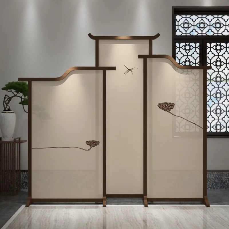 Living room, office, hotel lobby, tea room, enter the door to block the moving solid wood wind