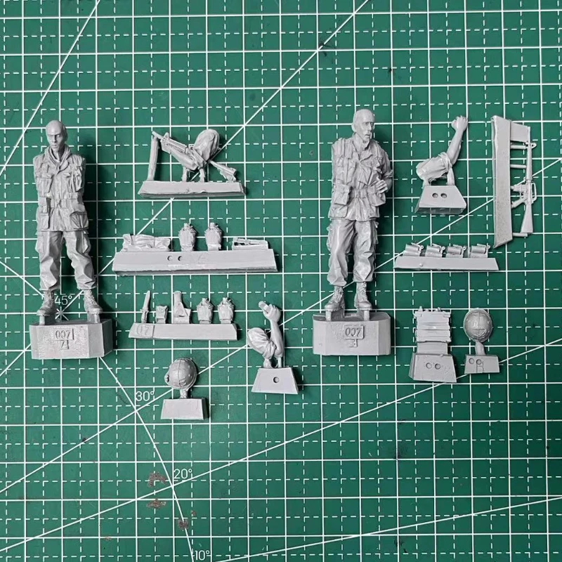 Kit de figura de resina de personaje a escala 1/35, soldado de los EE. UU. De La Guerra de Vietnam, estatuilla para 2 personas, juguetes en miniatura sin montar sin pintar