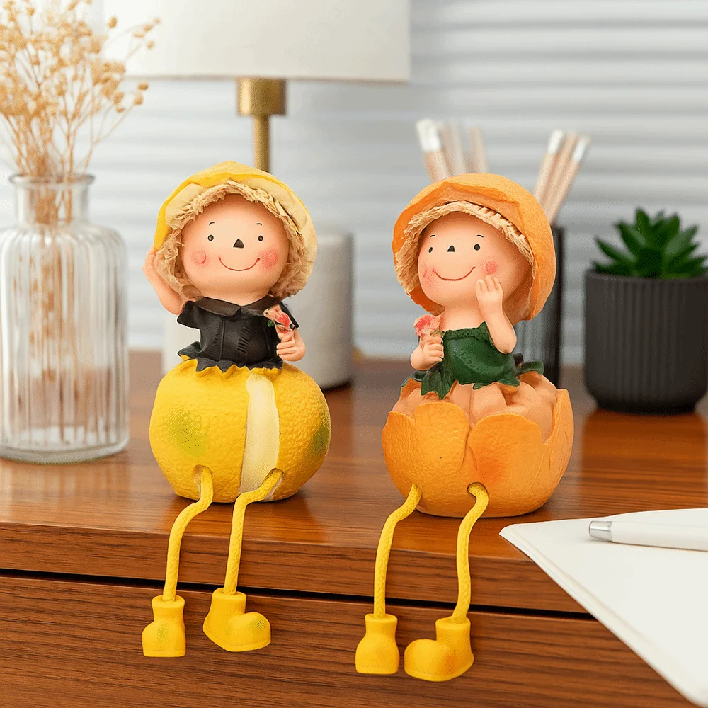 

Display Statues Funny Fruit Doll Statues Resin Cartoon Vegetable Statues Handmade Decorative Garden Decor Figurines Gift